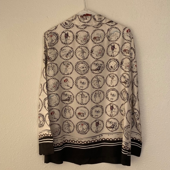 'S Max Mara Silk Blouse “Winter Wonderland” - Picture 3 of 7